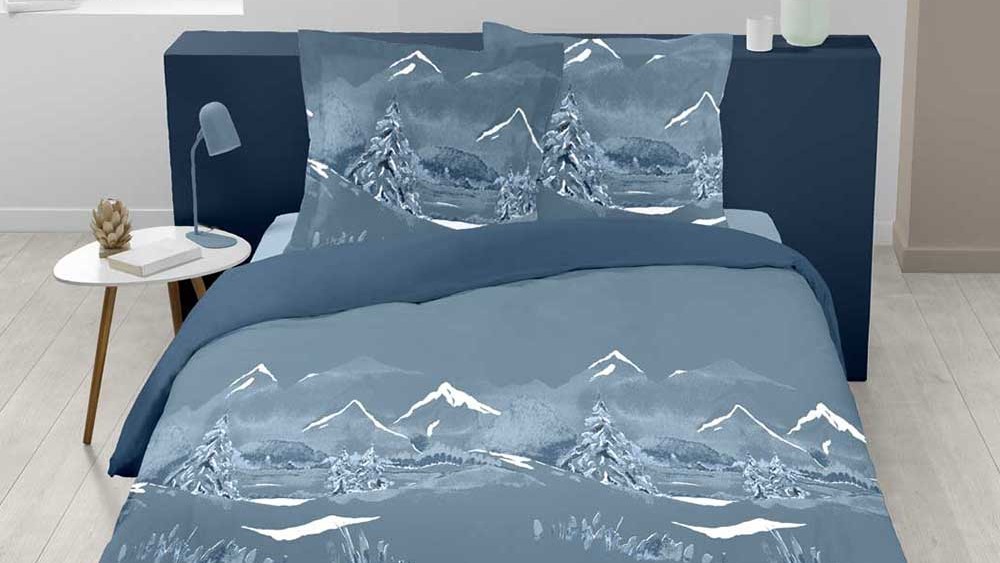 Housse de couette blueue Montagne Nuit des Alpes